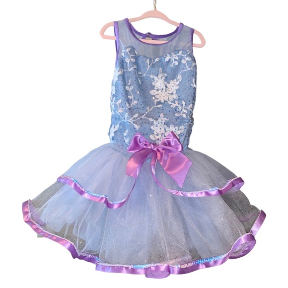 Weissman Light Blue & Purple Sparkle Dance Dress (1C) - Picture 1 of 3
